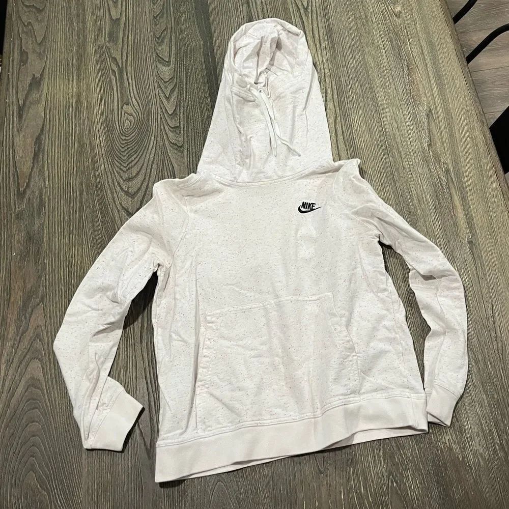 Nike Hoodie High Neck Long Sleeve Pullover Cotton Speckled Gray Size Small